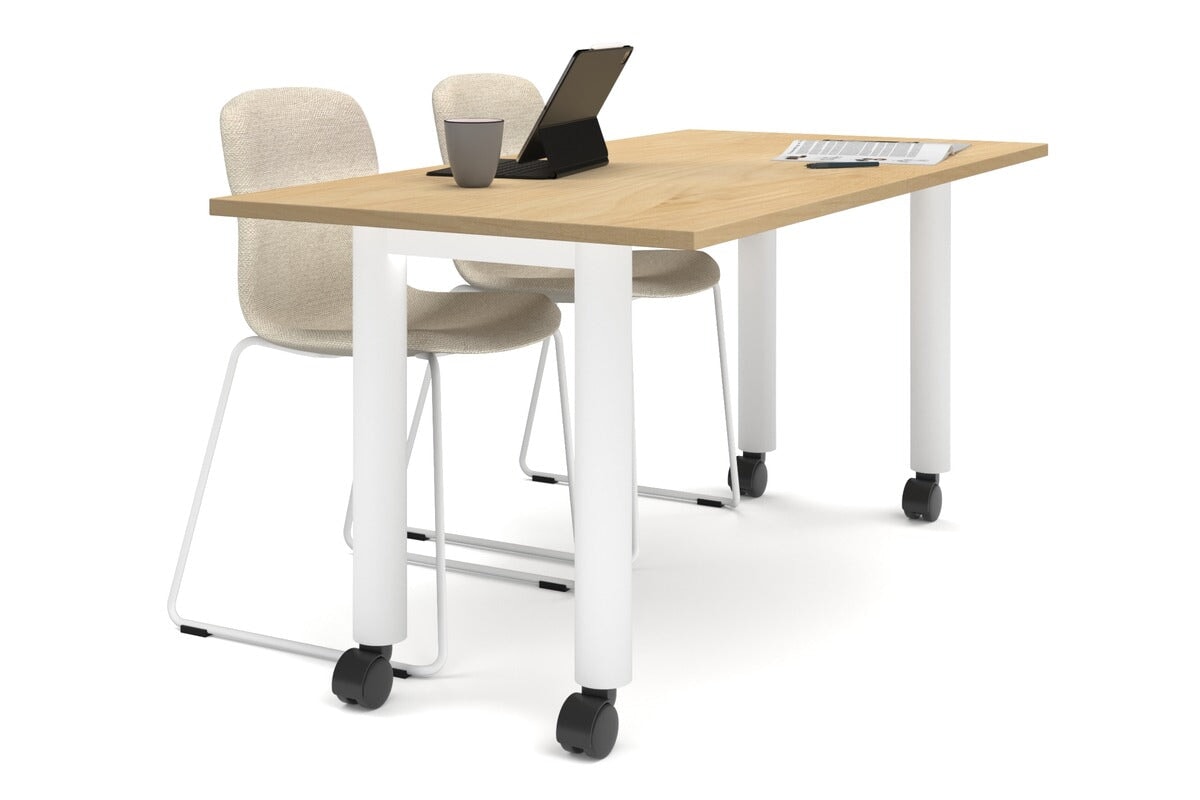 Quadro 80mm Cylinder Leg Mobile Table - 1600L x 800W Adjustable Height Workbench | Perfect for Office, Workshop, and Industrial Use