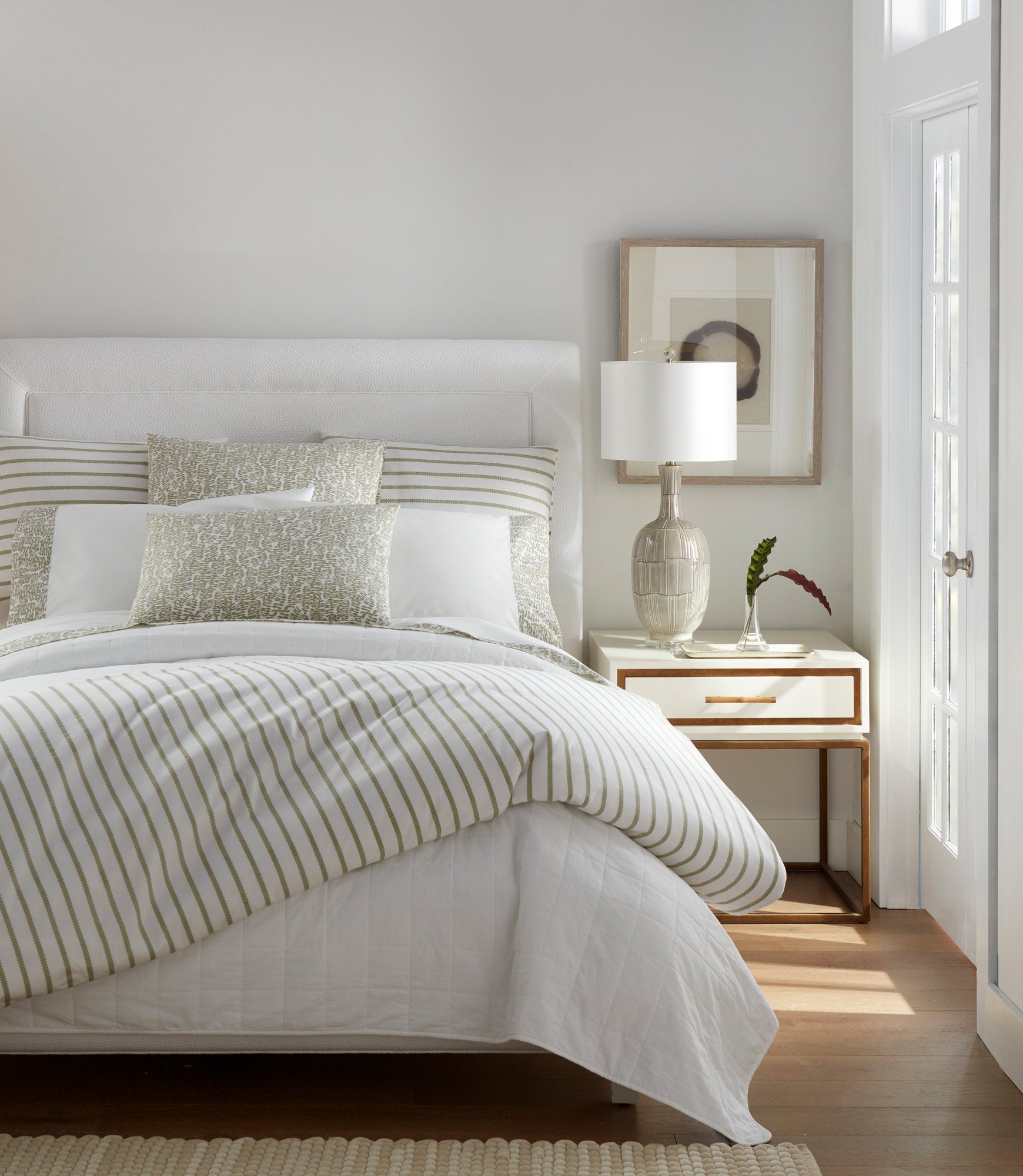 Premium Ribbon Stripe Percale Duvet Cover Set - Soft 100% Cotton Bedding for Queen/King Size - Breathable & Wrinkle-Resistant - Perfect for Modern Bedrooms & Guest Rooms