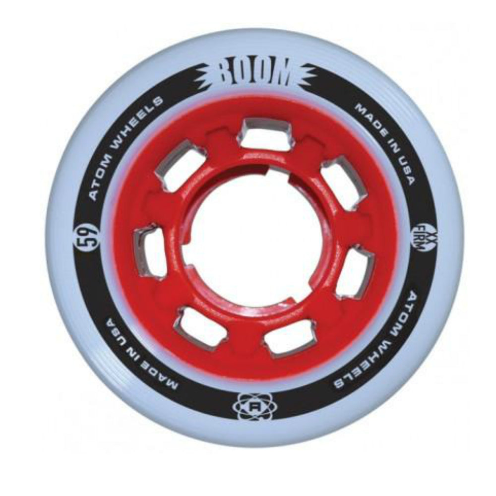 Atom Boom 59mm/38mm Quad Skate Wheels 4-Pack - High Performance Roller Skating Wheels for Indoor & Outdoor Use