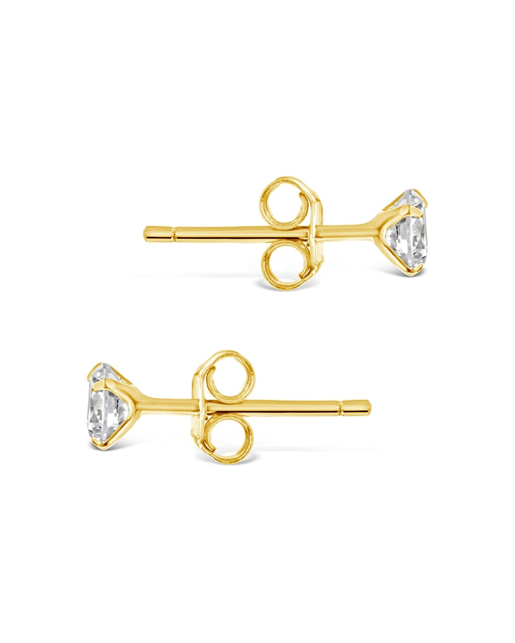 Men's Sterling Silver 4mm Cubic Zirconia Stud Earrings - Hypoallergenic Everyday Jewelry for Work, Date & Casual Wear