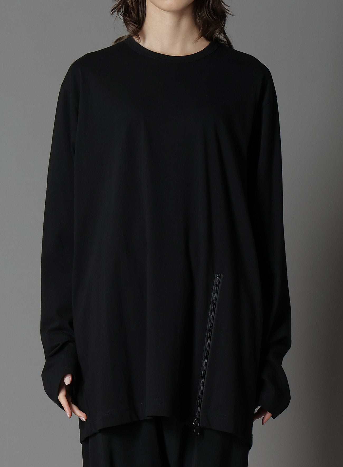 Soft Cotton Jersey Left Zipper Slit T-Shirt for Women - Trendy Casual & Streetwear Style - Perfect for Everyday Wear, Outings & Layering
