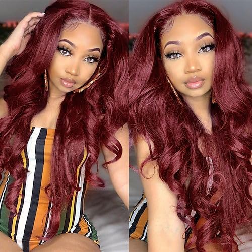 99J Burgundy 13x4 Body Wave Lace Front Human Hair Wig