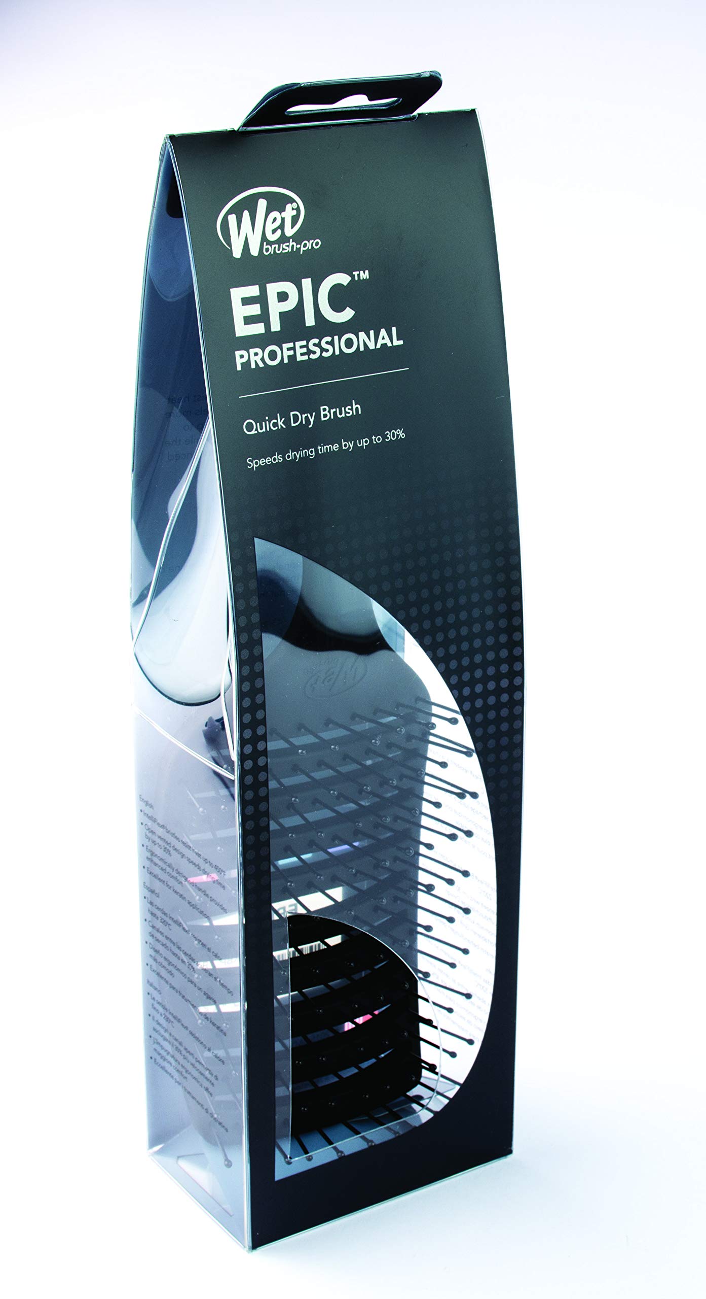 Professional Quick Dry Hair Brush - Ultra Lightweight & Ergonomic Design for Fast Blow Drying - Perfect for Salons, Home Use & Travel (Black)
