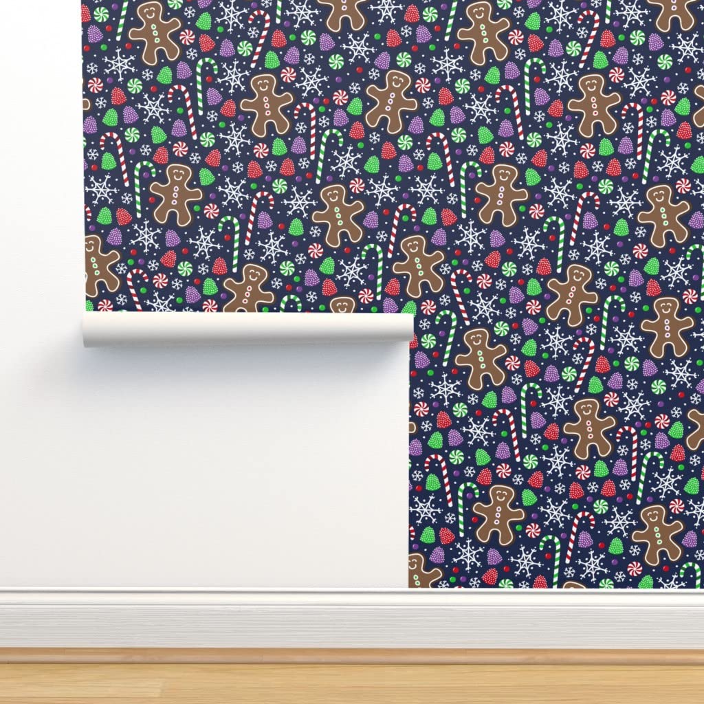 Premium Commercial Grade Christmas Wallpaper - 27ft x 2ft Gingerbread Cookie Holiday Design for Winter Decor | Perfect for Home, Office & Retail Spaces