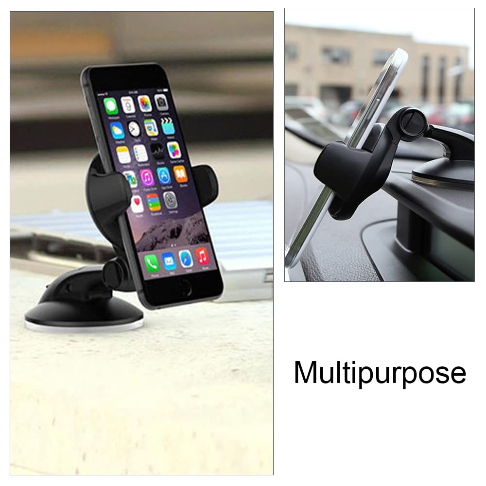 360° Rotating Car Phone Holder with Strong Suction Cup - Universal Dashboard & Windshield Mount for iPhone, Samsung, GPS - Perfect for Driving, Navigation & Hands-Free Calls