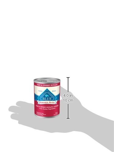 Blue Buffalo Homestyle Recipe Adult Wet Dog Food - Natural Ingredients, Fish & Sweet Potato Dinner with Garden Vegetables, 12.5-oz Can (Pack of 12) | High Protein Meal for Active Dogs, Perfect for Home Feeding & Travel