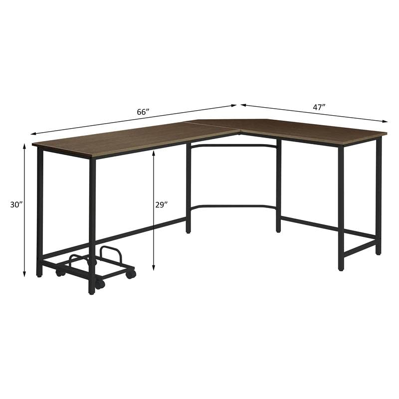 Acme Bambina Wooden Computer Desk with Monitor Stand - Black & Oak Finish - Home Office Workstation for Small Spaces | Perfect for Remote Work & Study
