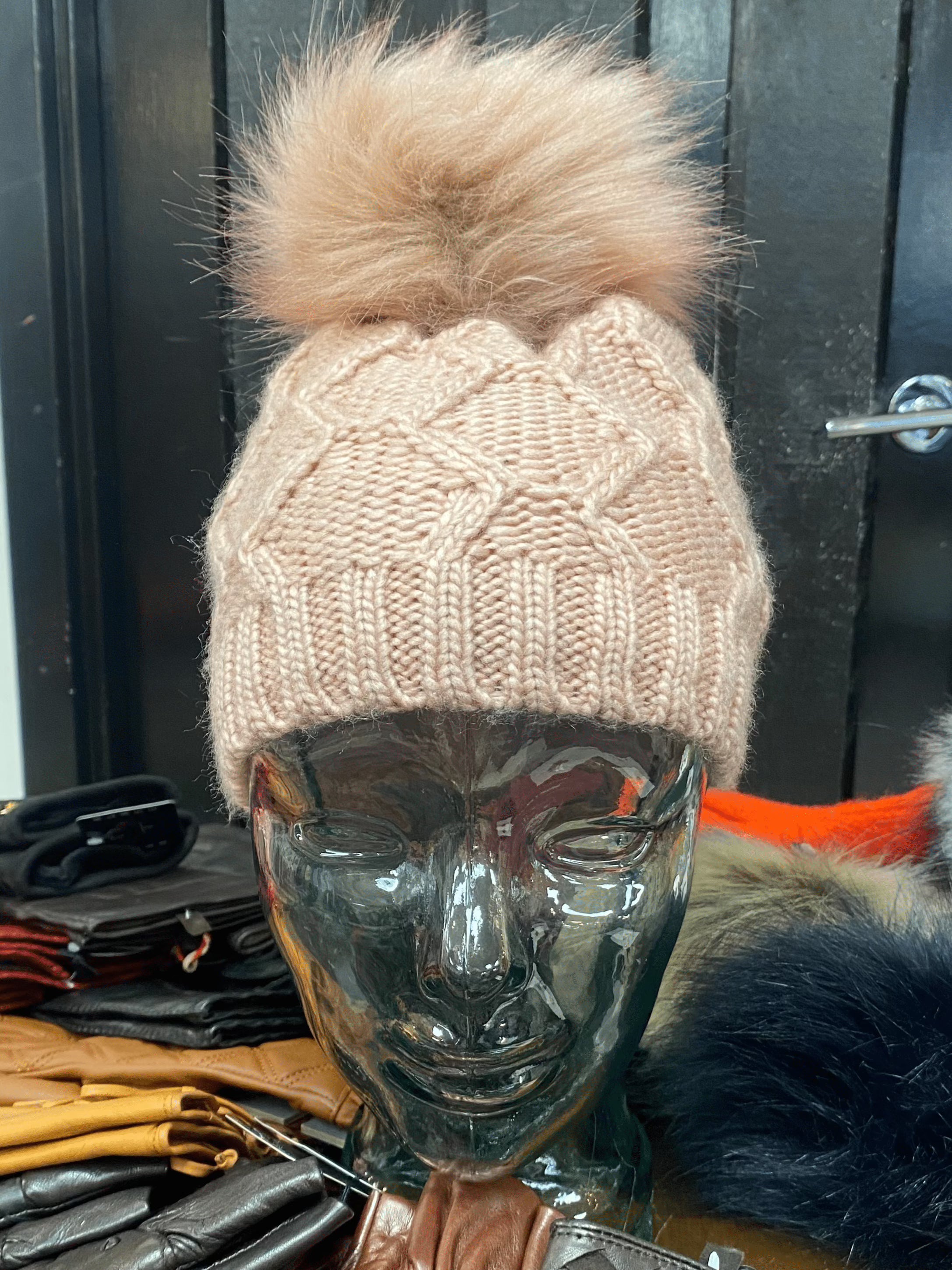 Cozy Knit Fleece Lined Pom Pom Winter Beanie Hat for Women - Warm Soft Cuffed Knit Hat for Cold Weather, Outdoor Activities & Fashion Accessories