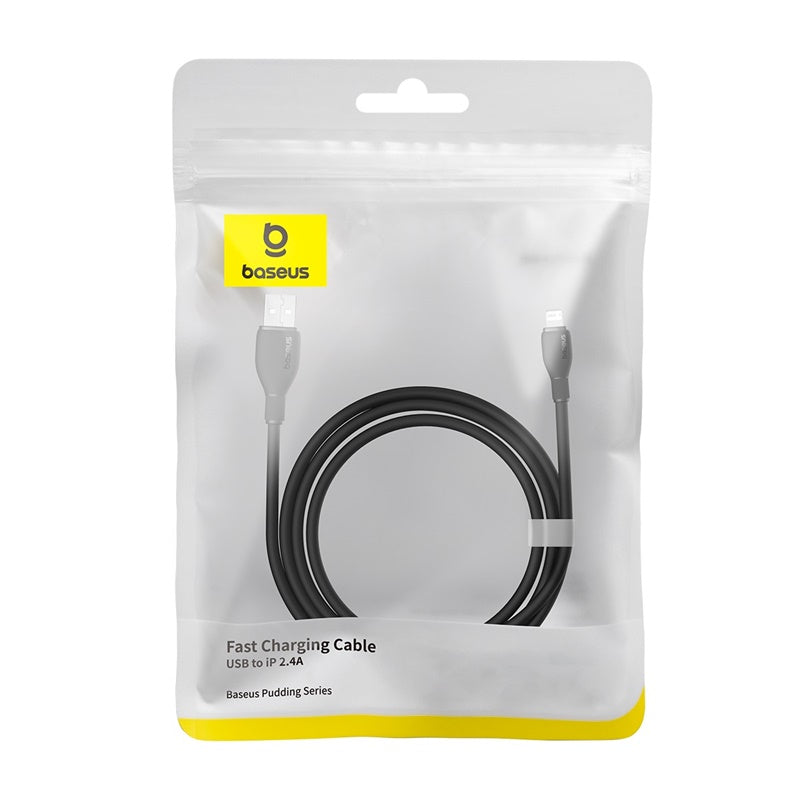 Baseus 6.6ft USB to Lightning Charging Cable for iPhone - Fast Charging & Durable - Perfect for Home, Office & Travel - Black