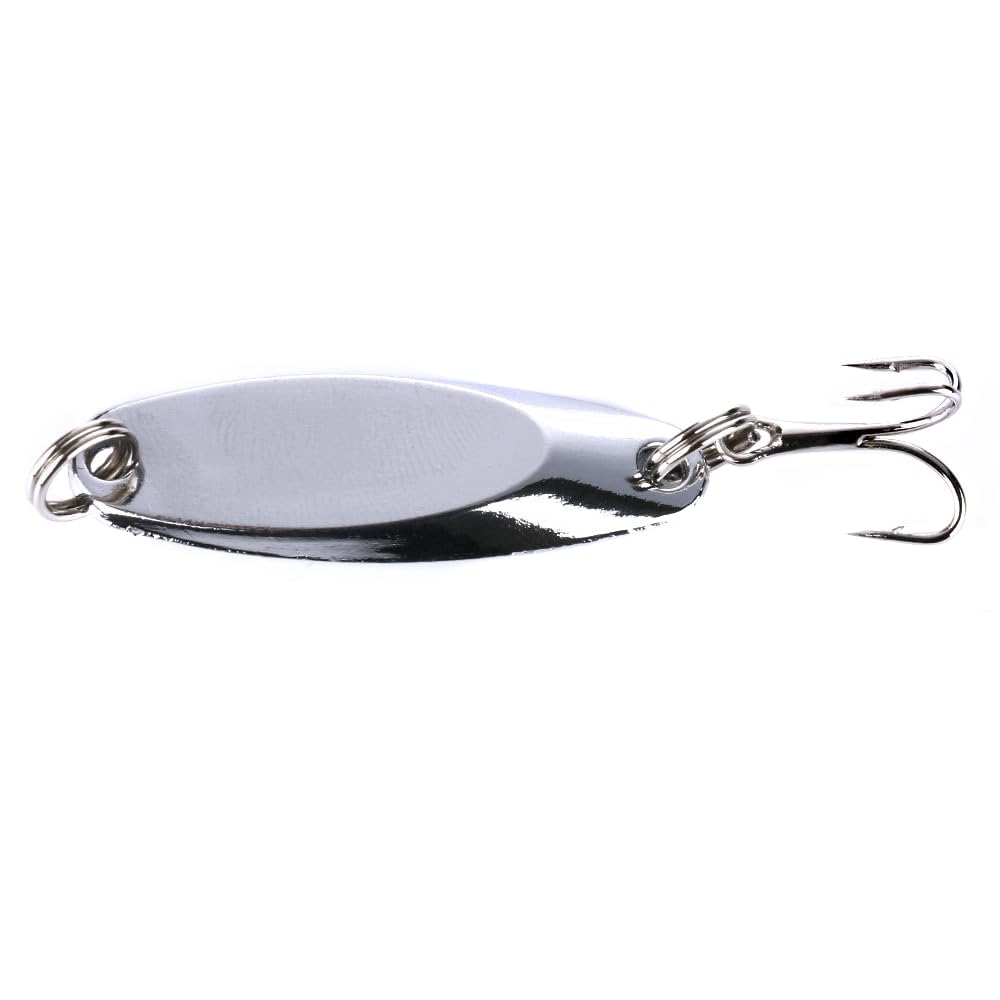 5 Pack Fishing Spoon Lures - Hard Metal Spoon Baits with Treble Hooks for Saltwater & Freshwater Fishing - Perfect for Trout, Bass, Walleye and Salmon Fishing in Lakes, Rivers and Ocean