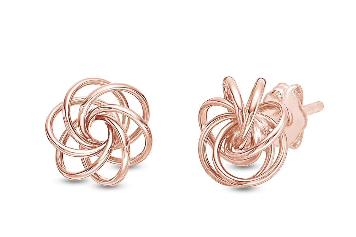 10K Solid Gold Love Knot Stud Earrings for Women - Dainty Loose Knot Design Perfect for Birthdays, Anniversaries & Everyday Elegance