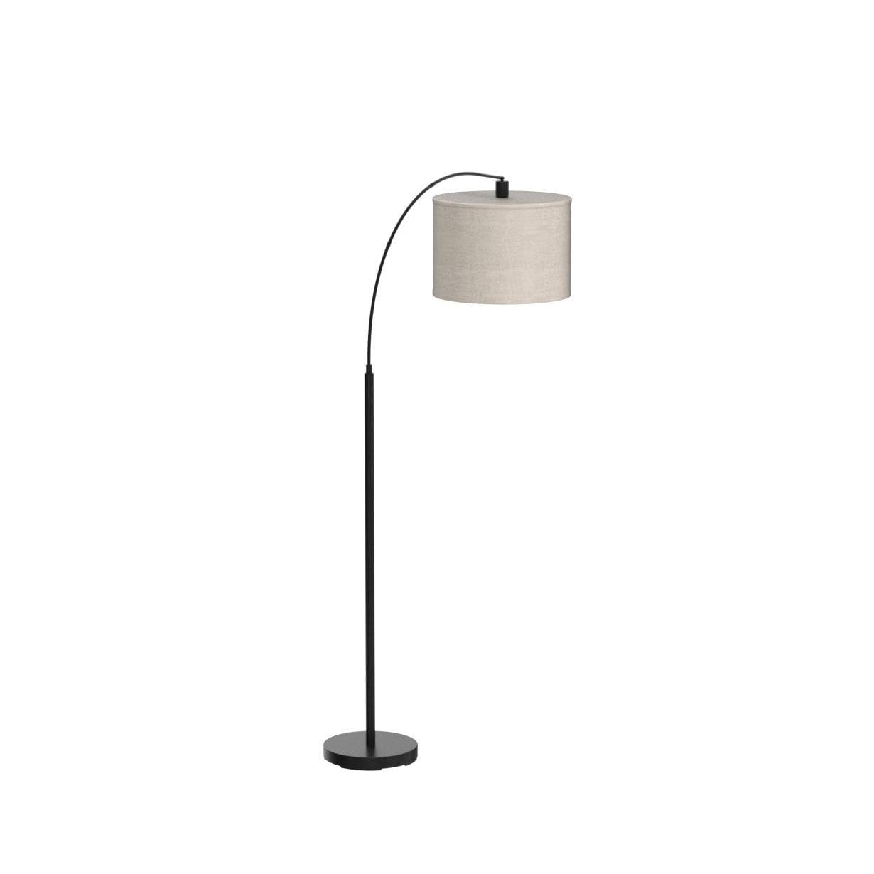Modern Dimmable Arc Floor Lamp with Adjustable Head - Black Standing Light for Living Room, Bedroom & Office - Includes 8W LED Bulb - Perfect for Reading, Over Couch Lighting & Home Decor
