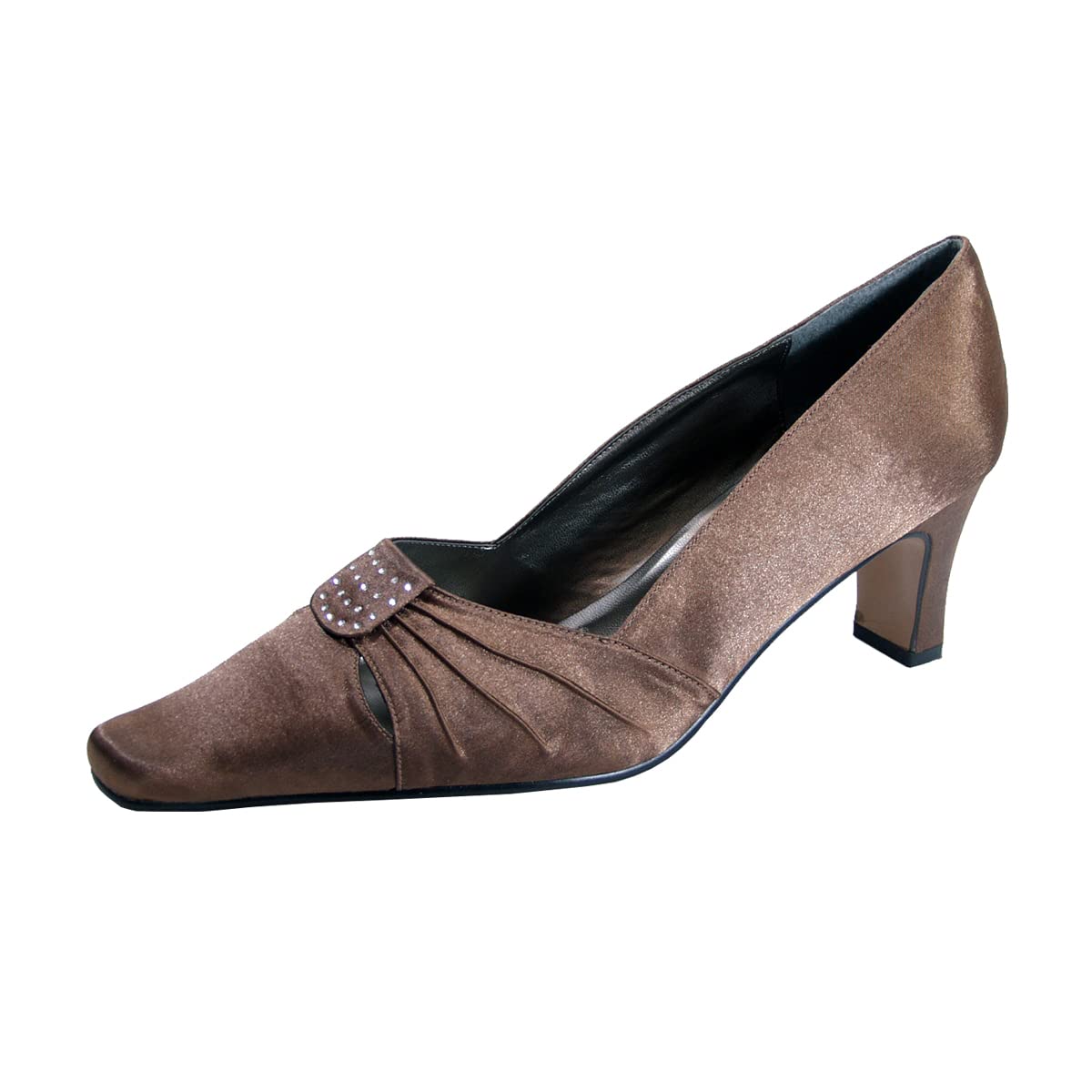 Floral Reina Women's Wide Width Satin Dress Shoes - Comfortable Wedding & Party Heels for Brides, Bridesmaids & Formal Occasions