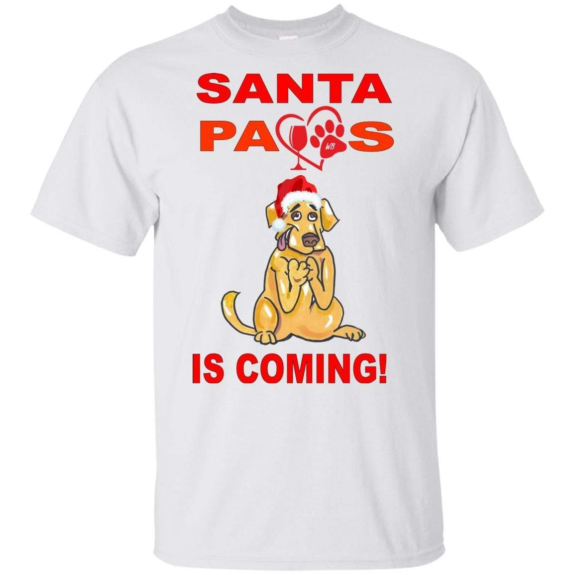 Santa Paws Is Coming - Funny Christmas Dog Lover Youth T-Shirt | Ultra Soft Cotton Tee for Kids & Teens | Perfect Gift for Pet Owners & Holiday Parties