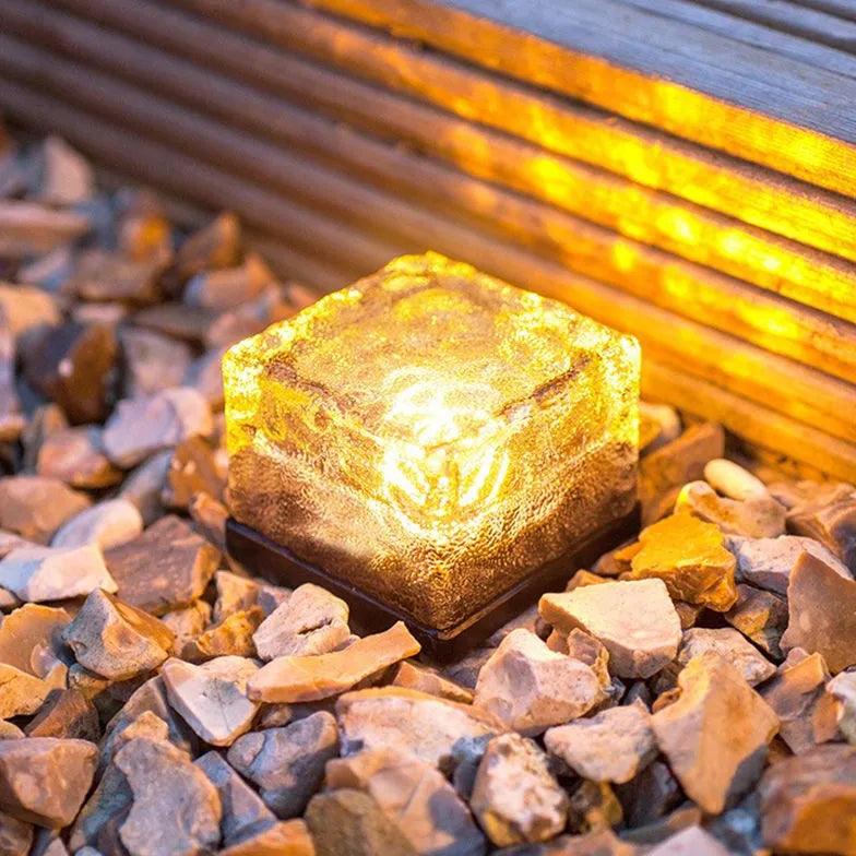 RGB LED Ice Cube Ground Bollard Lights - Waterproof Outdoor Landscape Lighting for Garden, Pathway, Driveway, and Patio Decor