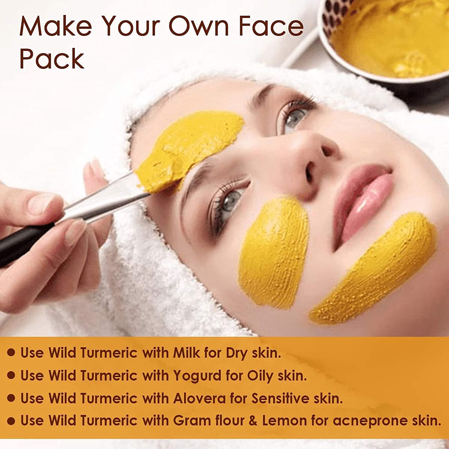 Florecer Kasturi Turmeric Powder & Multani Mitti Clay for Glowing Skin | 100% Natural Face Mask for Acne, Dark Spots & Brightening | 100g – Perfect for DIY Skincare & Spa Treatments