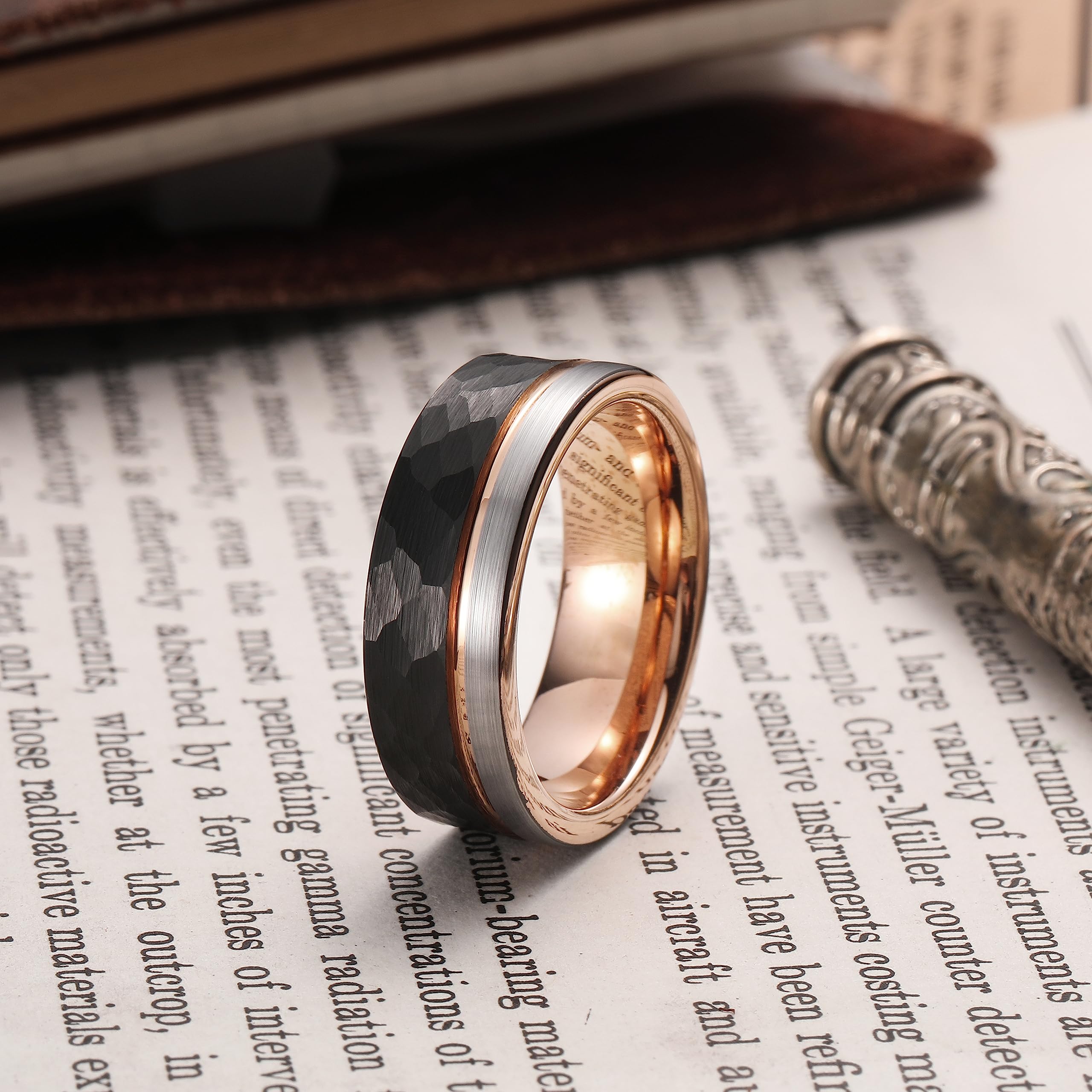 King Will LOOP Men's & Women's Tungsten Carbide Wedding Band Ring - 6mm/8mm Comfort Fit in Black, Silver, Blue & Brushed Gold - Durable & Scratch-Resistant for Everyday Wear, Anniversary Gifts & Couple Rings
