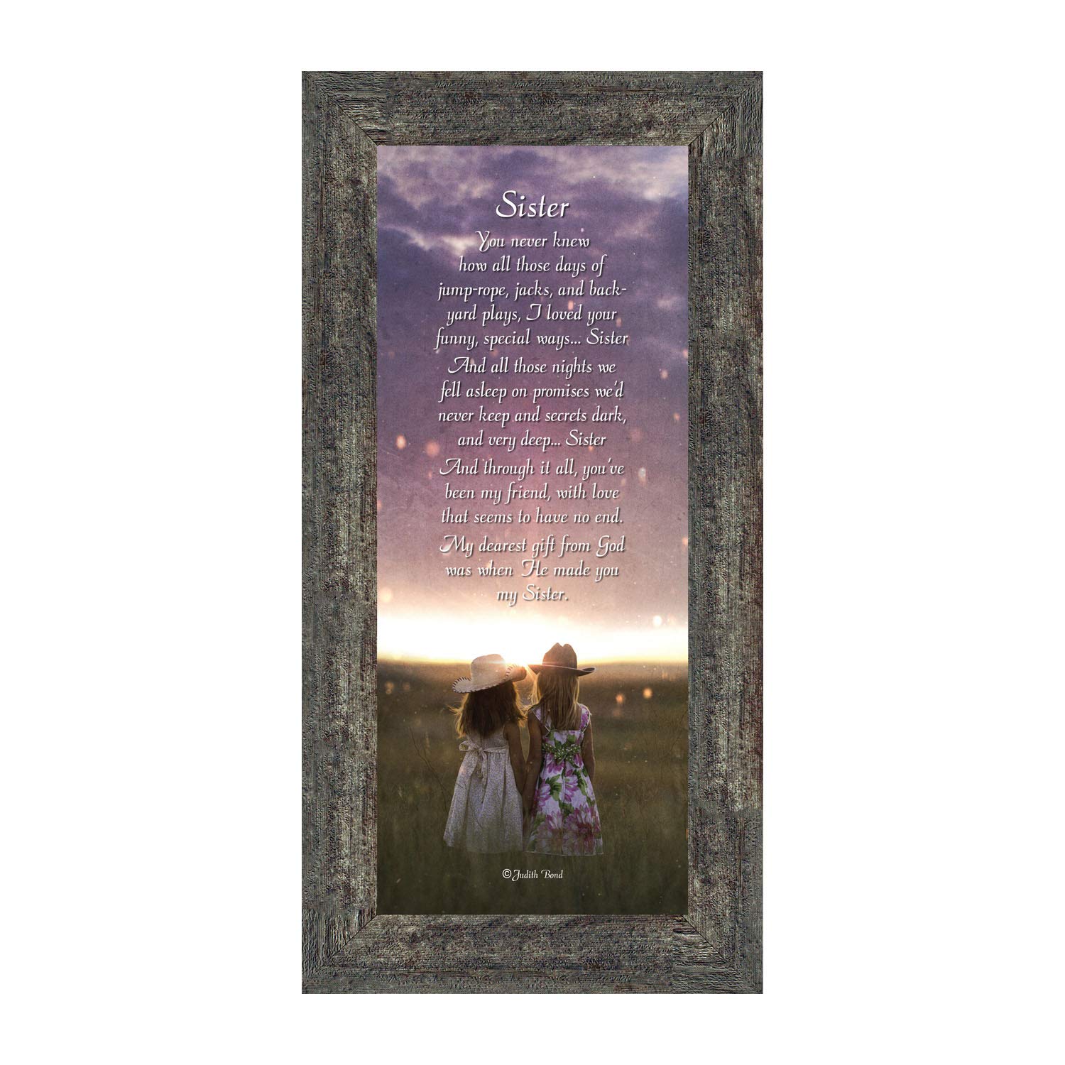 Crossroads Home Décor Sister Picture Frames - Set of 2, 5x7 & 4x6, Black & White (7336BW) - Perfect for Bedroom, Living Room & Gift Giving