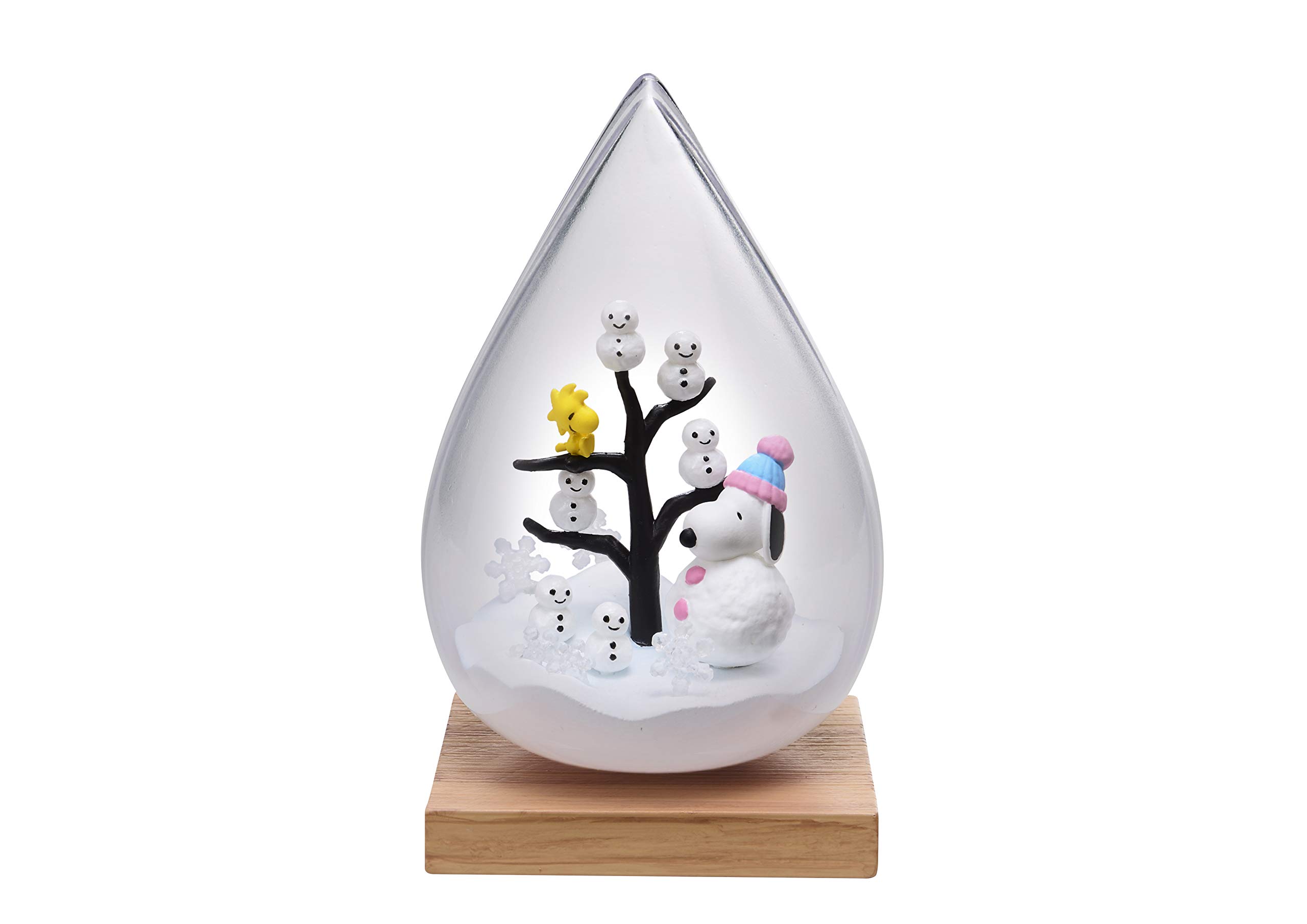 Rement Snoopy Weather Terrarium Box - Cute Peanuts Collectible Miniature Display for Home & Office Decor - Perfect Gift for Anime Fans