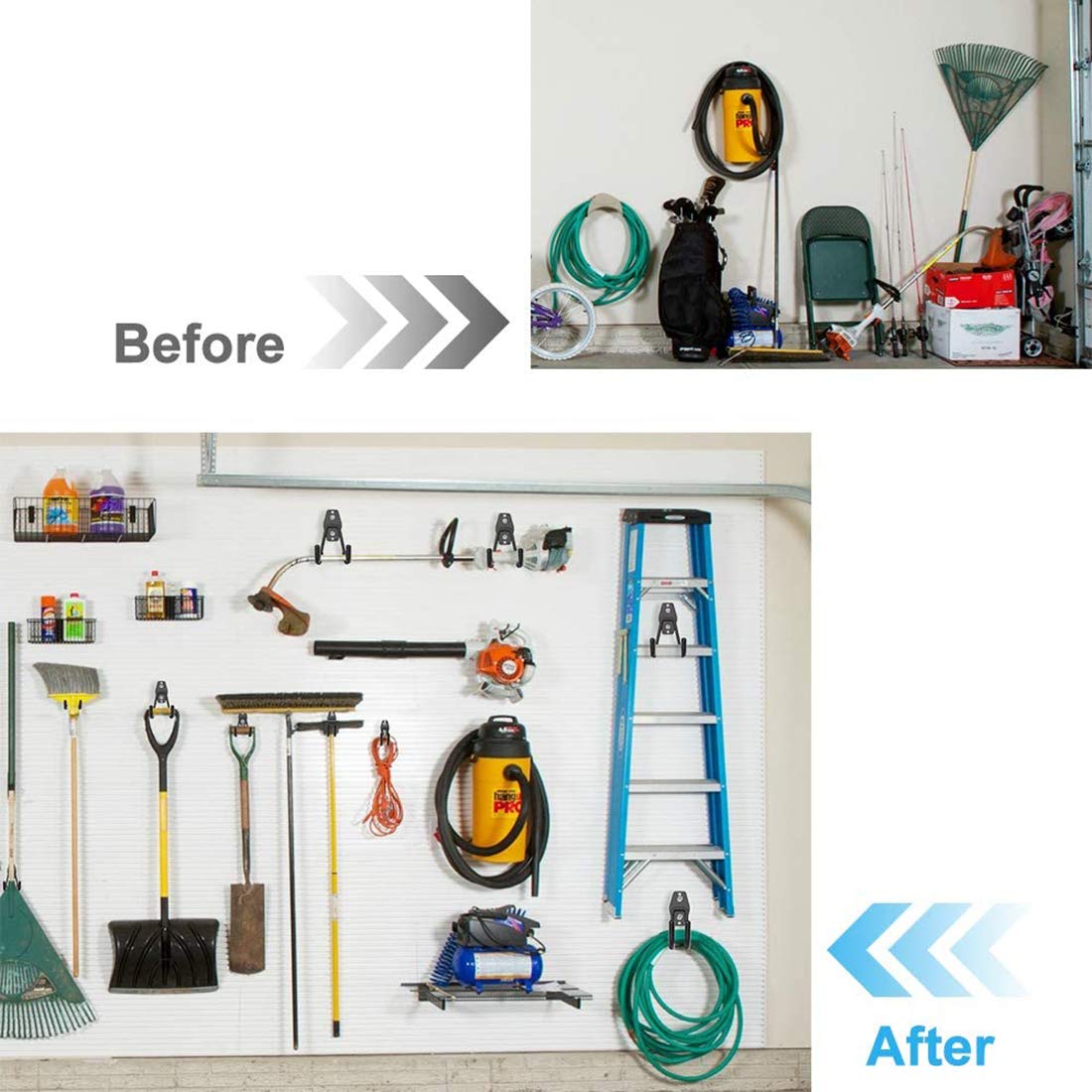 Heavy Duty Garden Hose Holder - Wall Mount for Storage, Ropes & Tools (2 PCS) - Outdoor Use