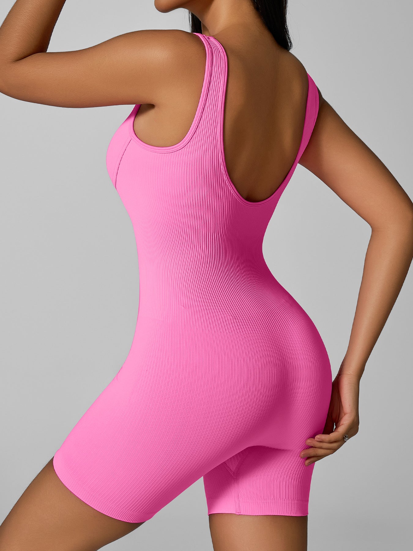 ZASUWA Women's Ribbed Tummy Control Romper Jumpsuit - Slimming Bodysuit for Shapewear & Casual Outfits | Perfect for Work, Date Night & Everyday Wear