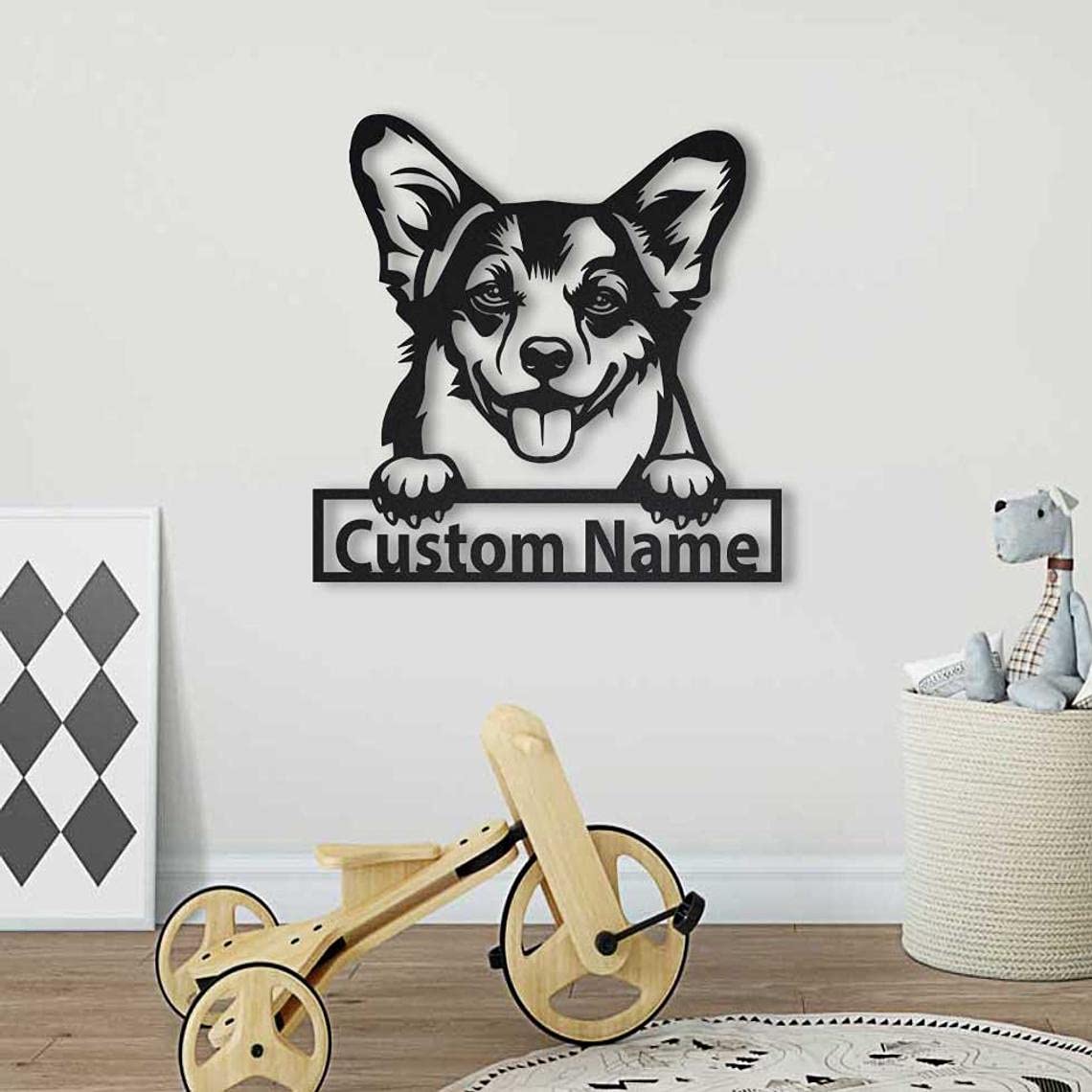 Custom Welsh Corgi Dog Metal Sign Art - Personalized Pet Gift for Dog Lovers & Men - Unique Home Decor for Living Room, Office, or Man Cave