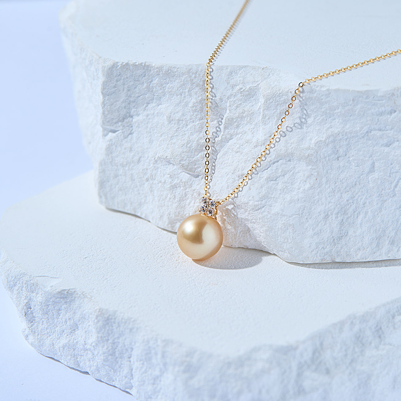18K Solid Gold South Sea Golden Pearl Necklace KN00305 - Luxury Pearl Jewelry for Women, Elegant Gift for Wedding, Anniversary & Special Occasions