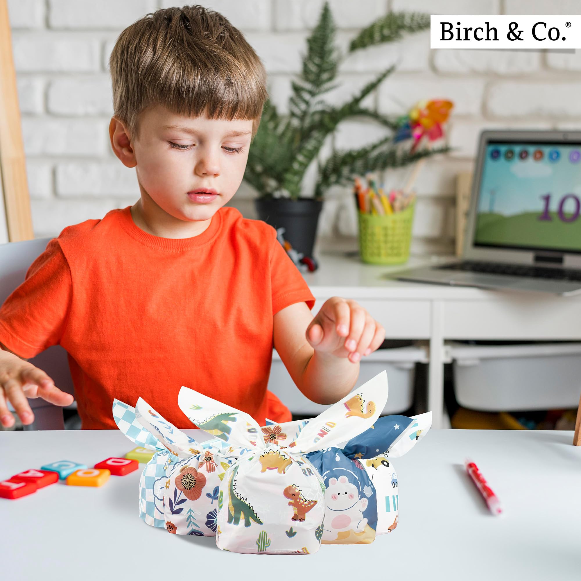 Kids Birthday Return Gift Bags - Party Favor Pouches with Small Dinosaur Design - Premium Goodie Bags for Birthday Parties, Baby Showers & School Events - Perfect for Candy, Toys & Small Gifts