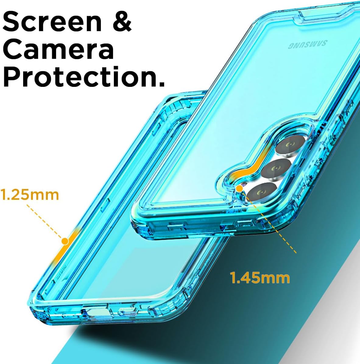 Samsung Galaxy S24/S25 Plus 3-Layer Crystal Clear Protective Case - Slim Fit, Shockproof & Scratch Resistant Cover for Everyday Use, Work & Travel