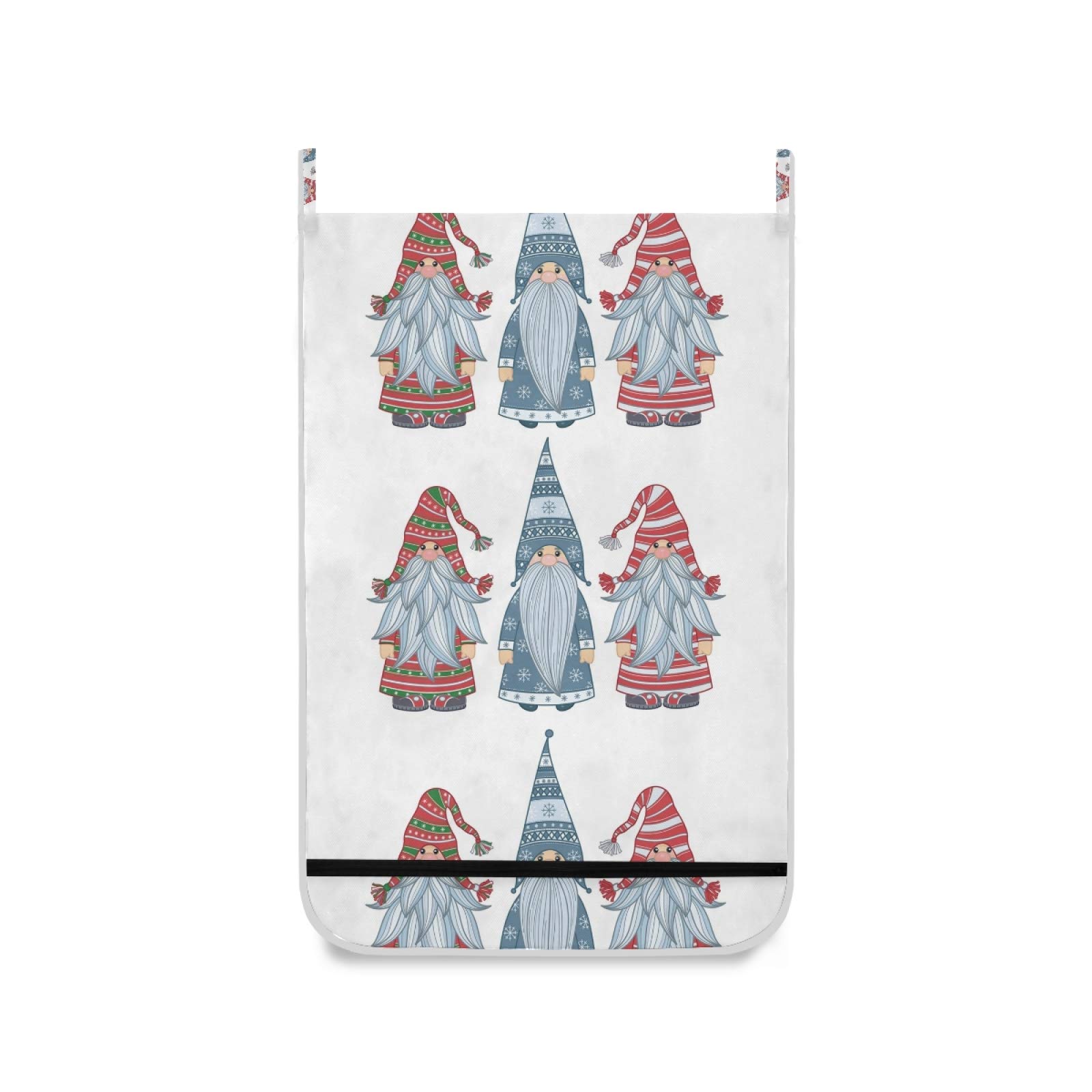 Scandinavian Christmas Gnome Tomte Hanging Laundry Hamper - Over The Door Dirty Clothes Bag with Hooks for Bathroom, Bedroom & College Dorm Storage | Perfect Holiday Decor & Space-Saving Solution