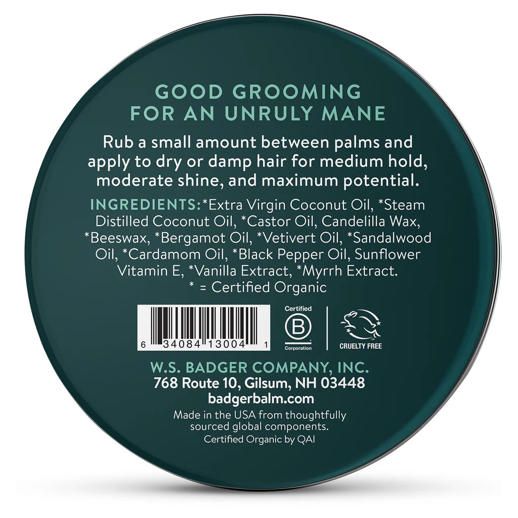Premium Badger Hair Pomade 56g - Natural Styling Wax for Men - Strong Hold & Shine - Perfect for Classic Hairstyles & Formal Events