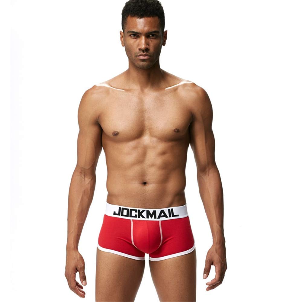 JOCKMAIL Men's Cotton Push-Up Boxer Briefs - Hip Enhancer Underwear for Daily Comfort