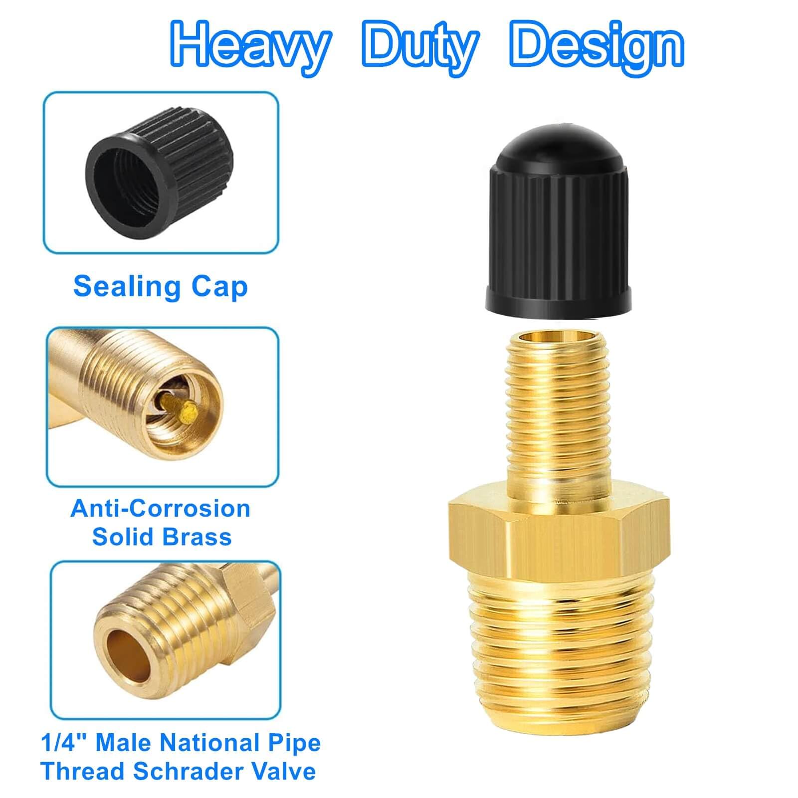 2Pcs Brass Air Inflator Adapter 1/4