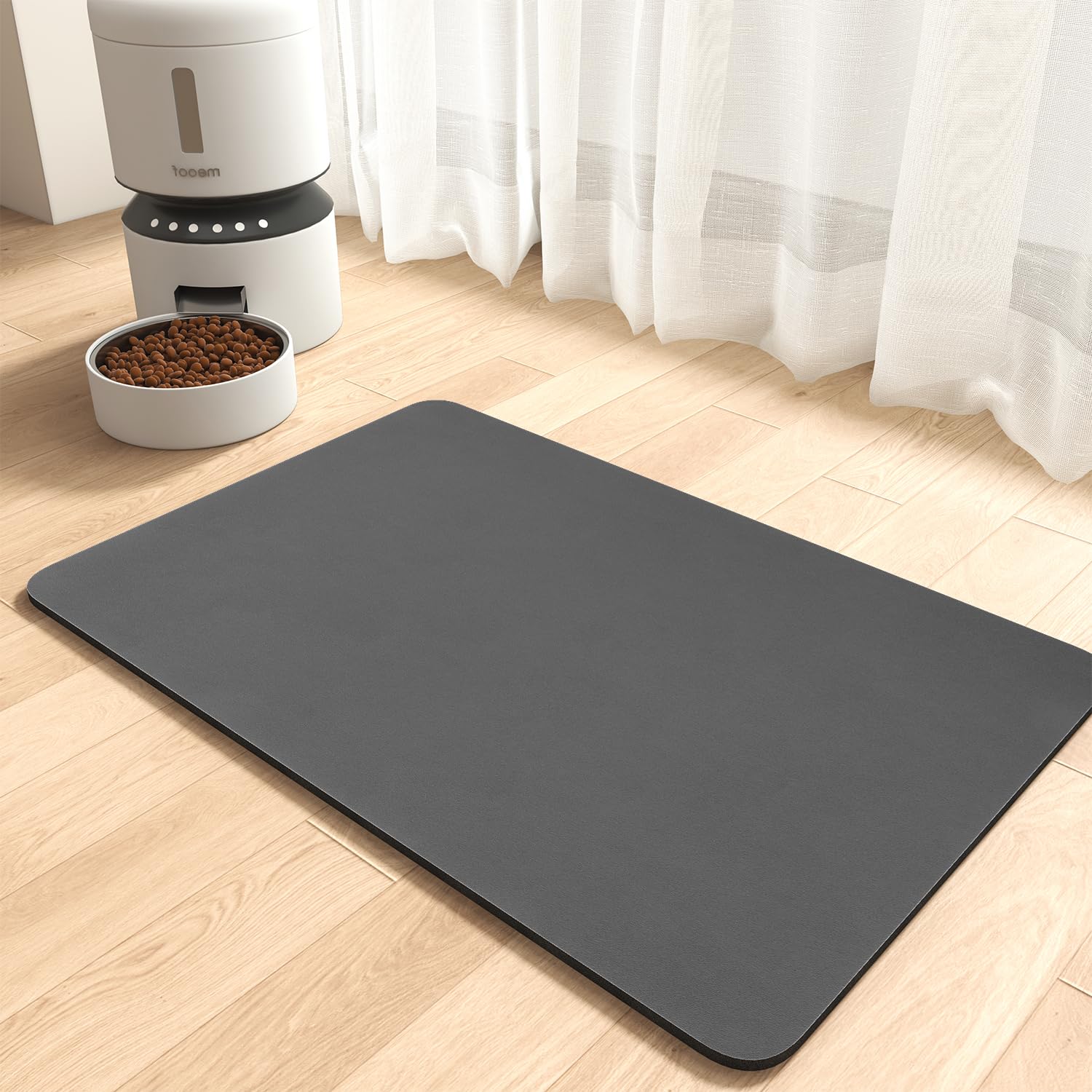 **MontVoo Absorbent Pet Feeding Mat - No Stains Dog & Cat Food Mat for Water & Food Bowls - Quick Dry Non-Slip Pet Supplies - Perfect for Messy Drinkers & Spills at Home**    *(Use Scenes: Ideal for kitchens, pet feeding areas, and outdoor use to keep floors clean and dry.)*