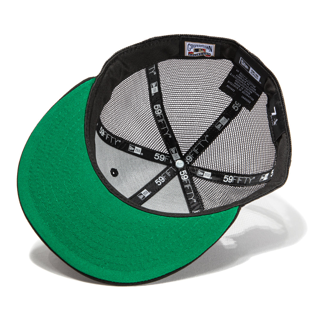 New Era 59Fifty Black Los Angeles Dodgers 100th Anniversary Patch Snapback Trucker Hat - Adjustable Baseball Cap for Men & Women - Perfect for Baseball Games, Sports Events & Casual Wear