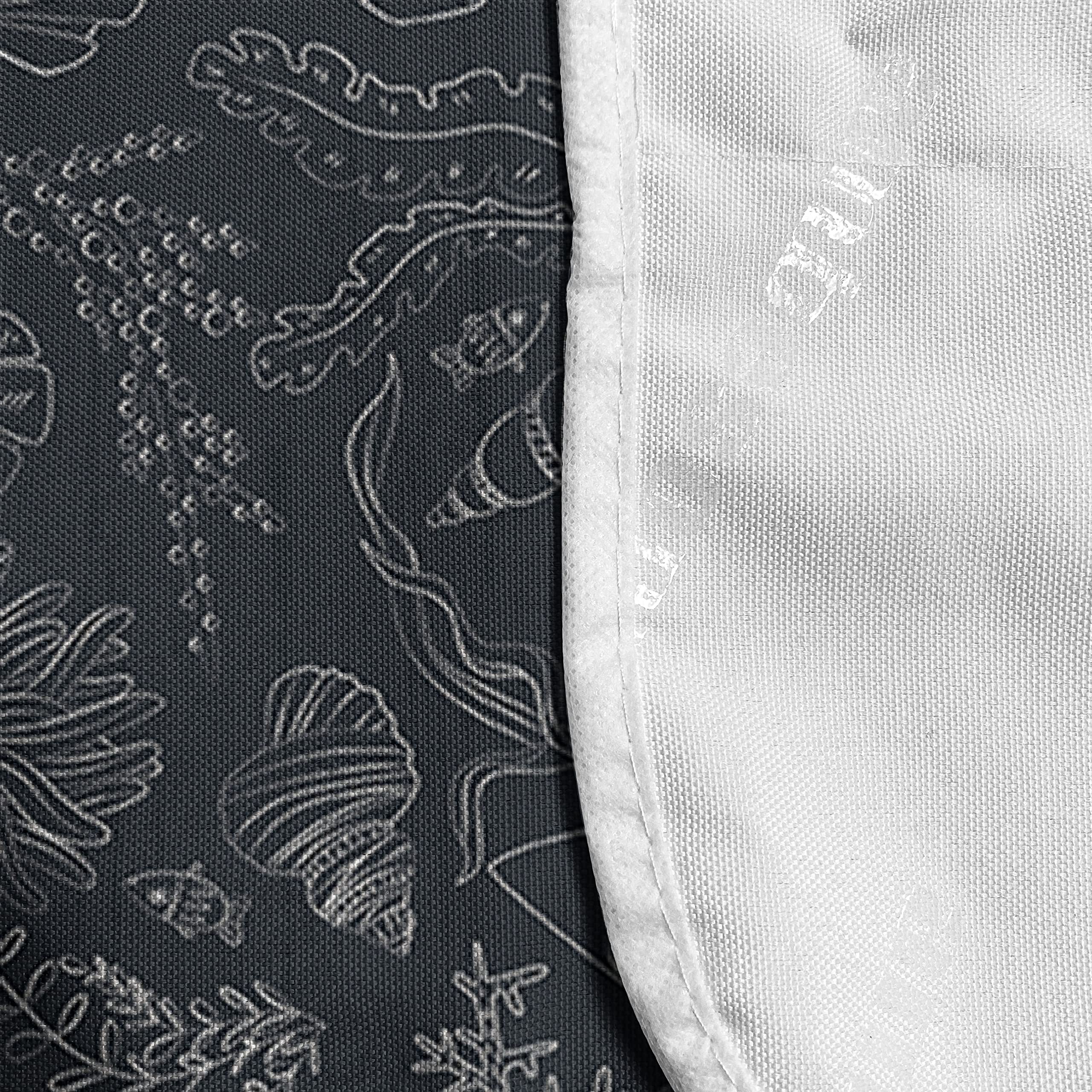 Ambesonne Waterproof Microwave Cover with Hand-Drawn Nautical Design - Coral, Shells & Seahorse Pattern - 36