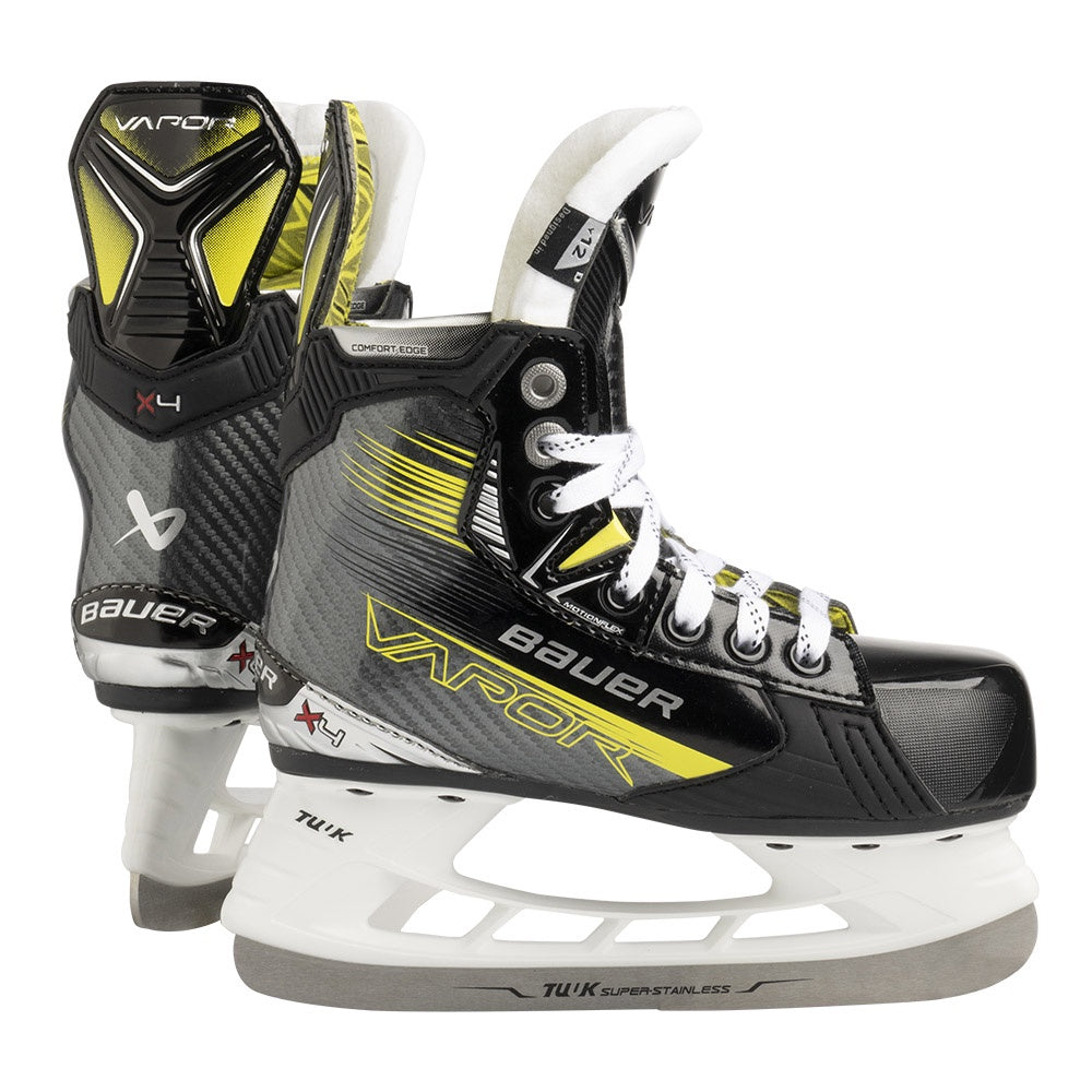 Bauer Vapor X4 Youth Ice Hockey Skates - Lightweight Performance Skates for Kids - Perfect for Ice Hockey Practice & Games