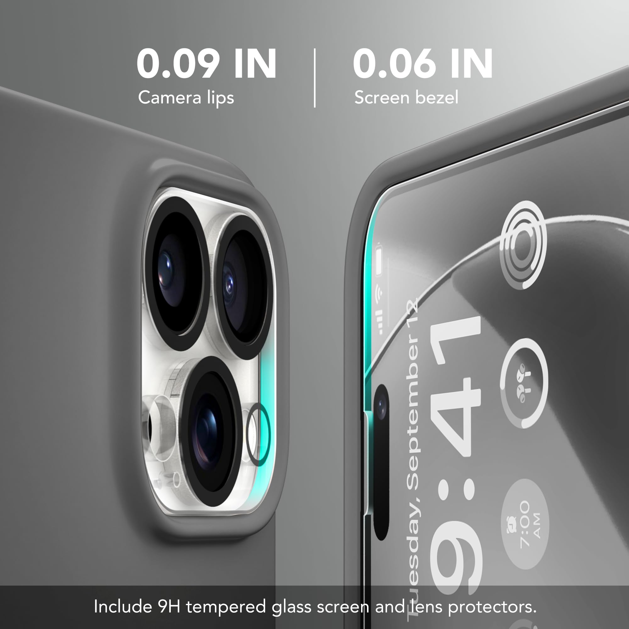 GONEZ iPhone 15 Pro Max Case with MagSafe Compatibility - Liquid Silicone Shockproof Cover with Camera & Screen Protector, Anti-Scratch Microfiber Lining (Grey) | Perfect for Everyday Protection & Wireless Charging