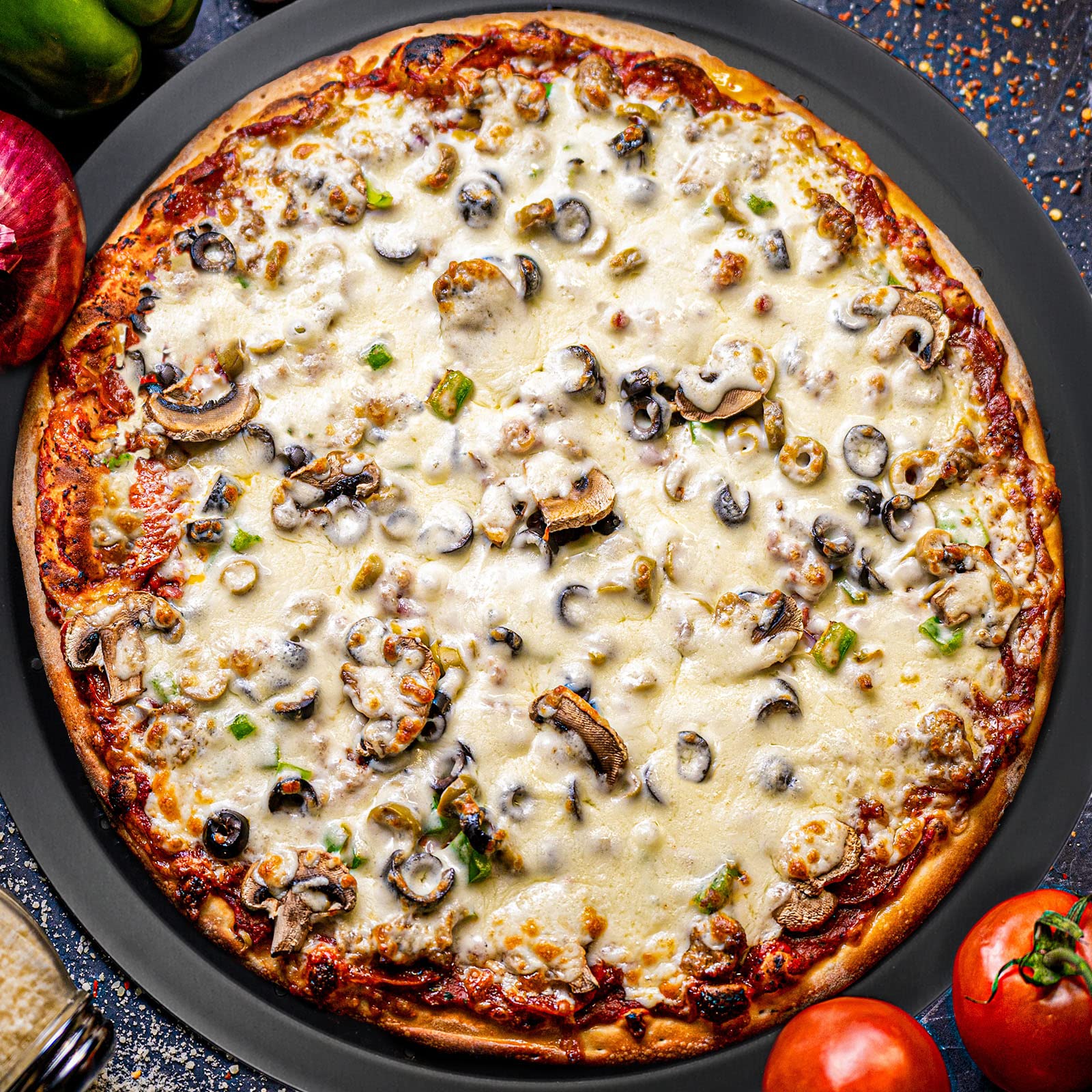 Beasea 14 Inch Perforated Pizza Pan - Heavy Duty Aluminum Alloy Round Pizza Crisper Baking Tray with Holes for Perfect Crust - Ideal for Home, Restaurant & Kitchen Use (Oven, Grill, BBQ)