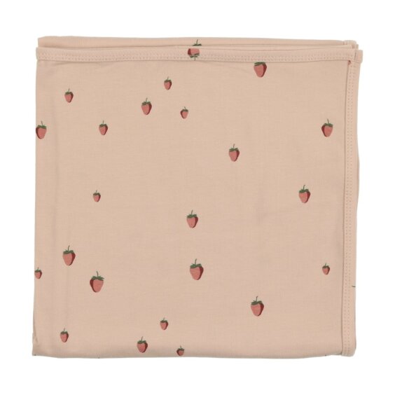 Lilette Strawberry Printed Peach Blanket - Soft Cozy Throw for Bed, Couch & Nursery Decor