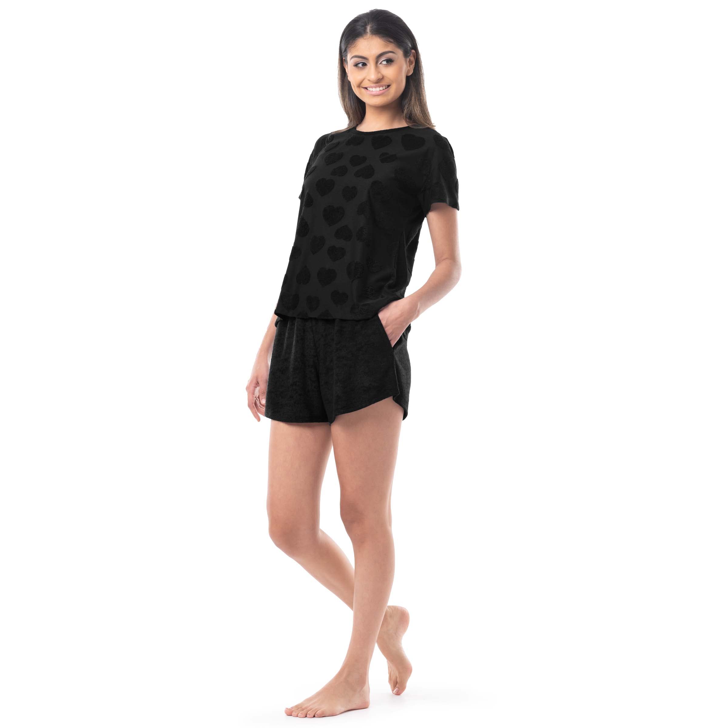 Fruit of the Loom Women's Beyondsoft Sleep Tee and Shorts Set - Ultra Soft Pajama Set for Women, Comfortable Sleepwear Lounge Outfit - Perfect for Nighttime, Relaxing at Home, and Lounging