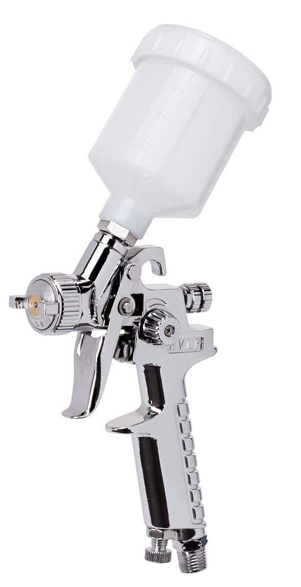 Rockwood 10-Piece HVLP Air Spray Gun Kit with 1.4mm, 1.7mm & 0.8mm Nozzles - Gravity Feed Automotive Paint Sprayer Set Includes 2x1000ml Nylon Cups, Filter & Regulator Gauge - Perfect for Car Painting, Furniture Refinishing & DIY Projects