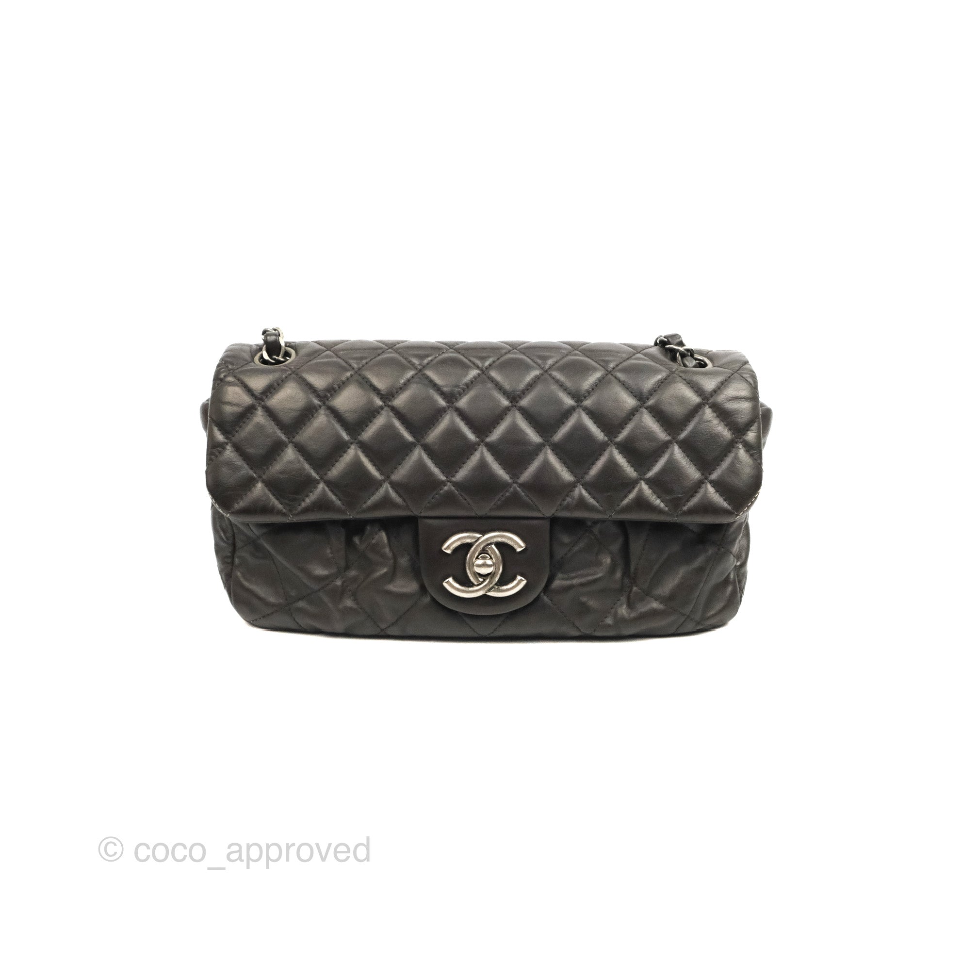Chanel Quilted Flap Bag in Iridescent Dark Brown Calfskin with Ruthenium Hardware - Luxury Crossbody Purse for Women, Perfect for Parties, Dates & Evening Events