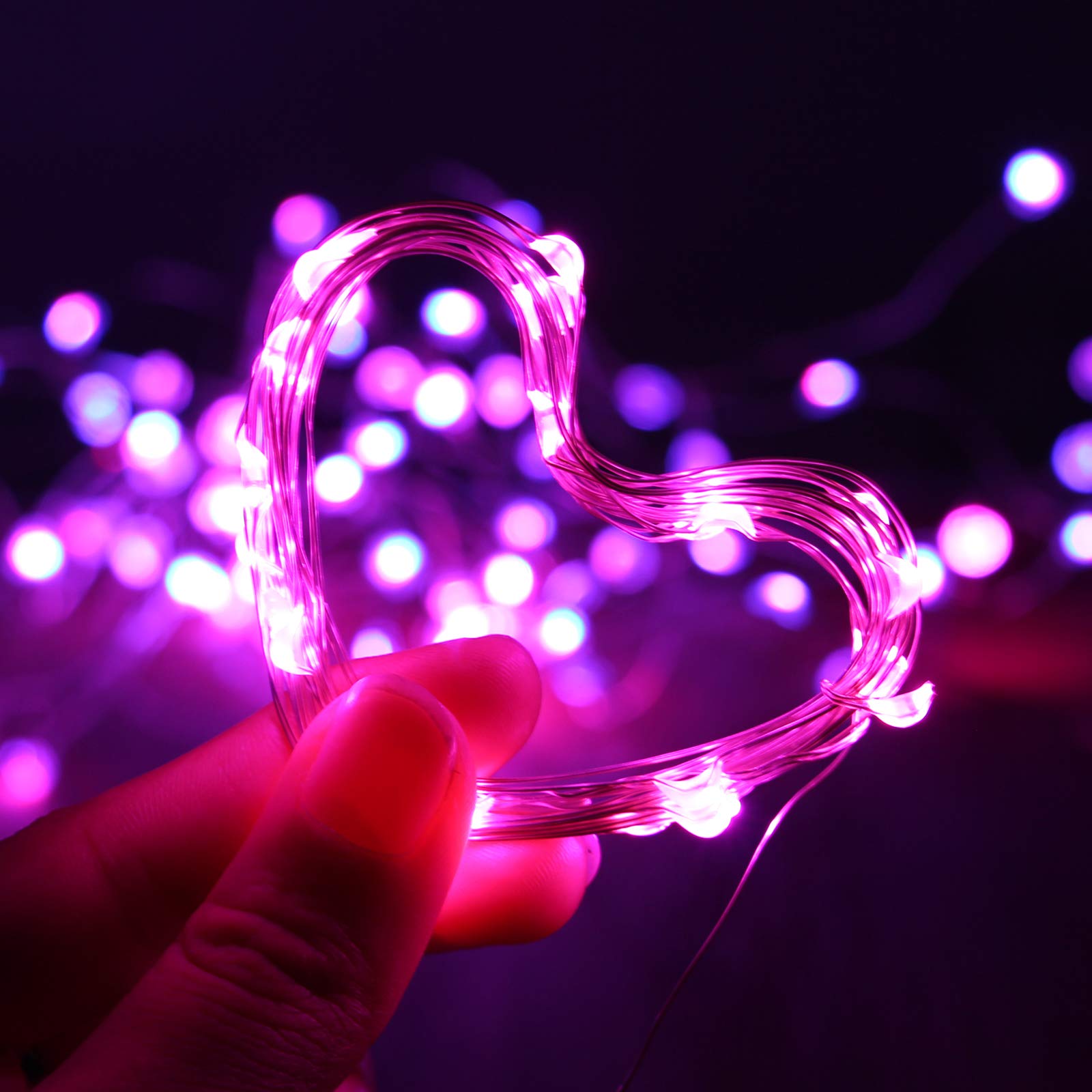 XINKAITE Waterproof LED Fairy Lights - 10FT/3M Pink Starry String Lights for Indoor Outdoor Decoration, Home Party, Christmas Holiday, Wedding & Garden Lighting