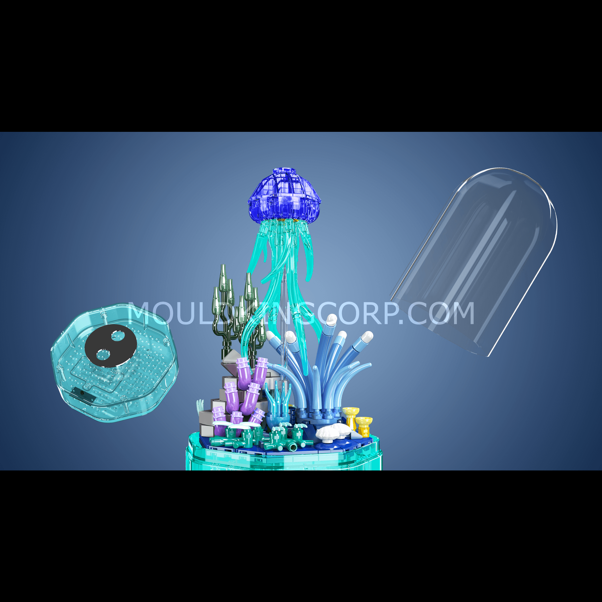 Mould King 10101 Jellyfish Music Box Building Blocks Set - 405 Pcs DIY Creative Gift for Kids & Adults | Birthday, Home Decor, Relaxation & Stress Relief