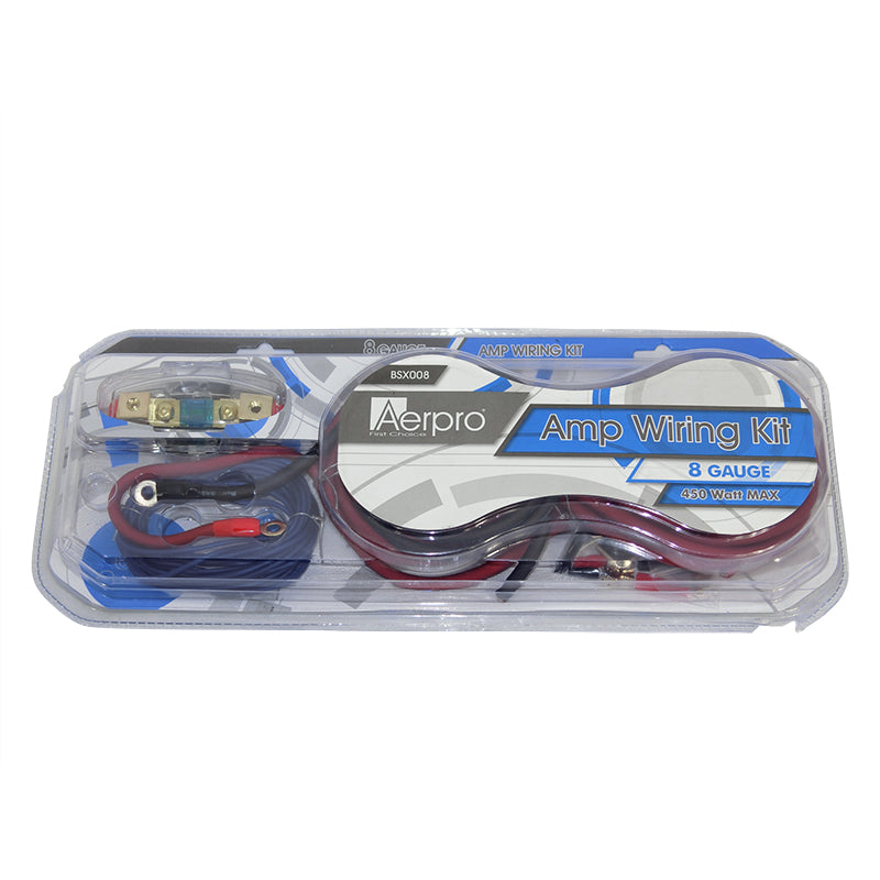 Bassix 8 Gauge 300W Car Amplifier Power Wiring Kit - BSX008 for Enhanced Car Audio System Installation | Perfect for Car Stereo, Subwoofer, and Speaker Upgrades