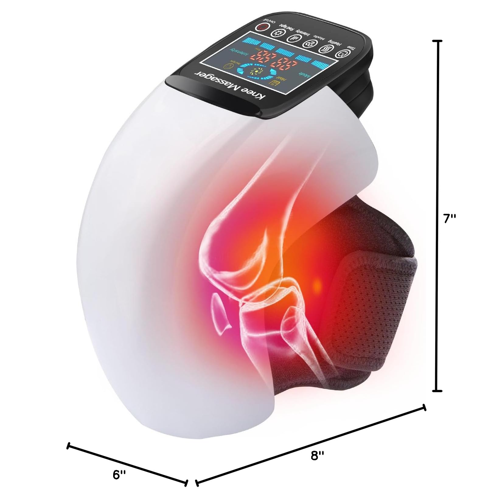 Portable Knee Massager with Heating & Vibration - Adjustable Temperature Wireless Leg Massager for Pain Relief, Best Gift for Men & Women - Perfect for Arthritis, Sports Recovery & Relaxation at Home/Office