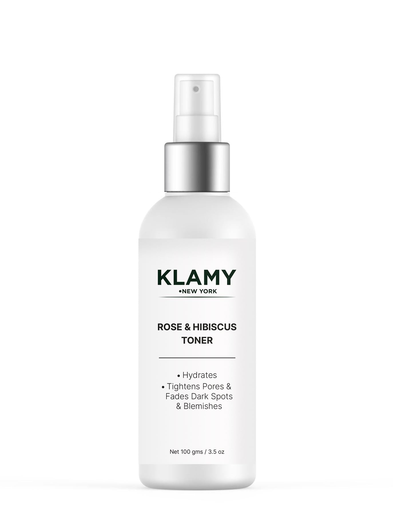 KLAMY NEWYORK Rose & Hibiscus Facial Toner 100ml - Hydrating & Soothing for Dry & Sensitive Skin - Perfect for Daily Skincare Routine & Post-Workout Refresh