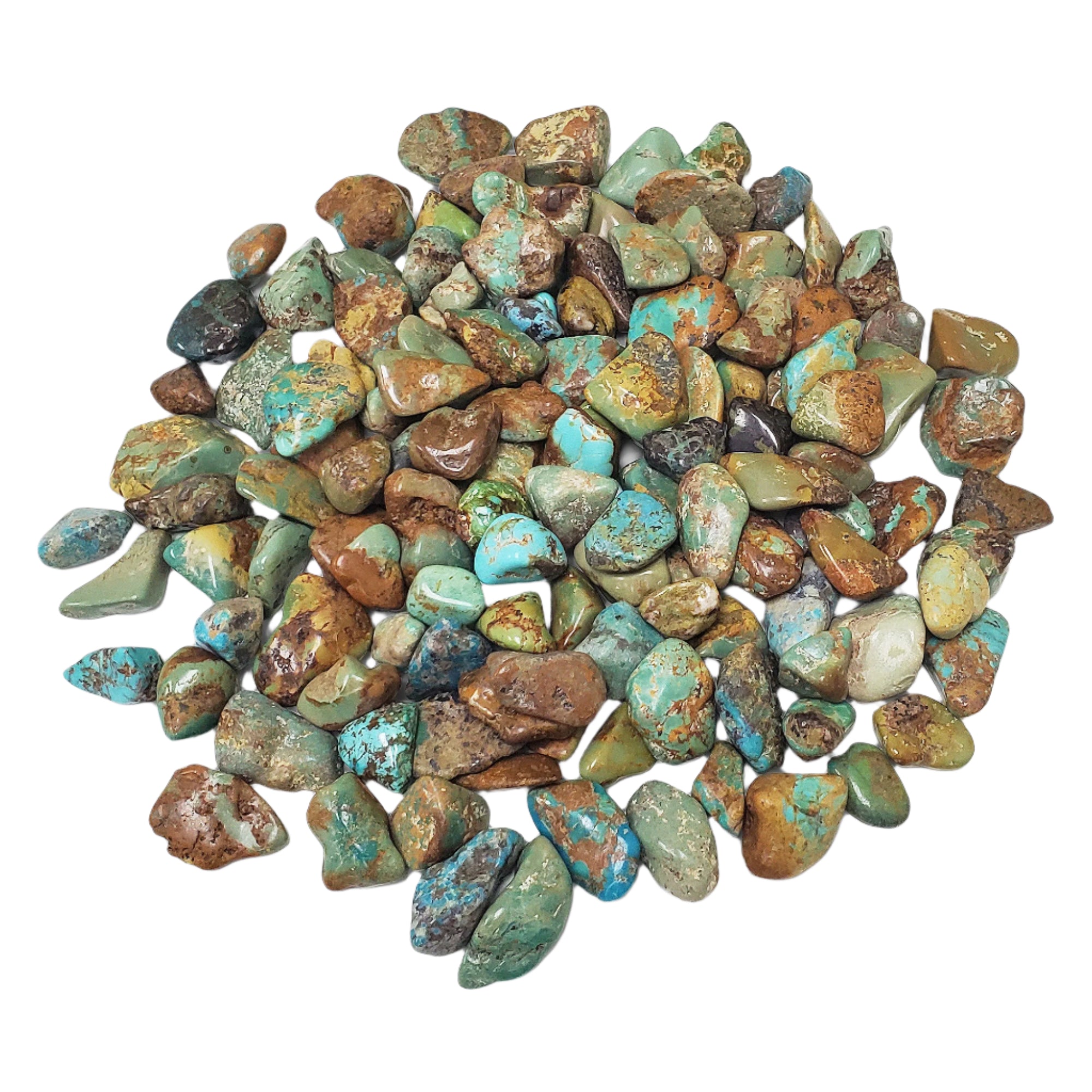 1 lb Natural Polished Turquoise Tumbled Stones - Bulk Healing Crystals for Meditation, Jewelry Making & Home Decor