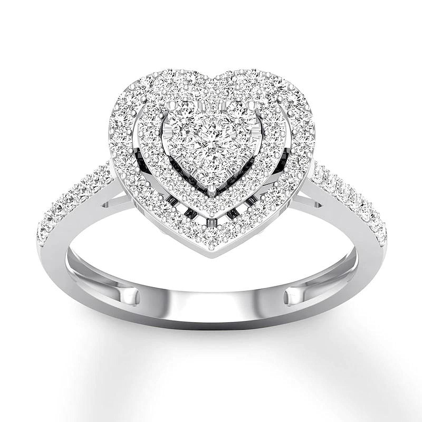 1 Carat (1 CT) Heart Shape Moissanite Engagement Ring for Women - 10K/14K/18K White Gold with Free Engraving | Perfect for Proposals, Anniversaries & Romantic Gifts